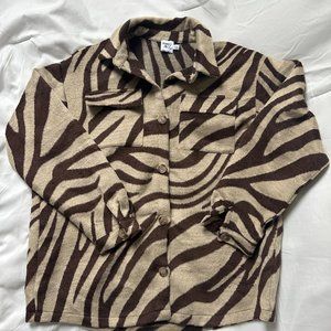 Zebra print button up Princess Polly Jacket